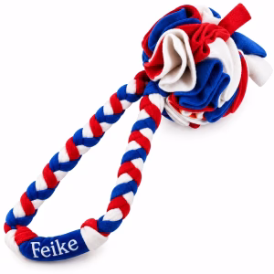 Honden snuffelbal met fleece touw
